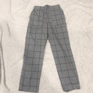 UO light before dark plaid straight leg pants